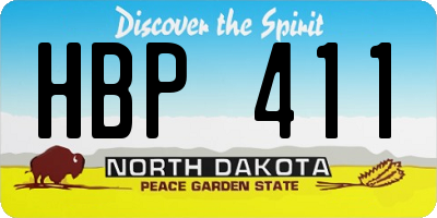 ND license plate HBP411