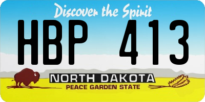 ND license plate HBP413