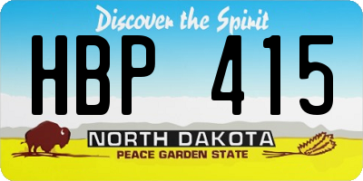 ND license plate HBP415