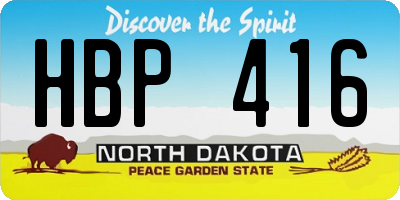 ND license plate HBP416