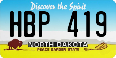 ND license plate HBP419