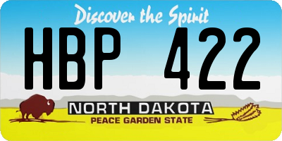 ND license plate HBP422