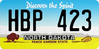 ND license plate HBP423