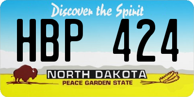 ND license plate HBP424