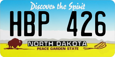 ND license plate HBP426