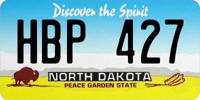 ND license plate HBP427