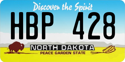 ND license plate HBP428