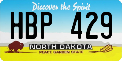 ND license plate HBP429