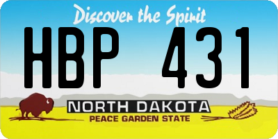 ND license plate HBP431