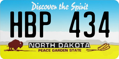 ND license plate HBP434