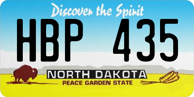 ND license plate HBP435