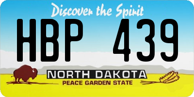 ND license plate HBP439