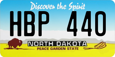 ND license plate HBP440