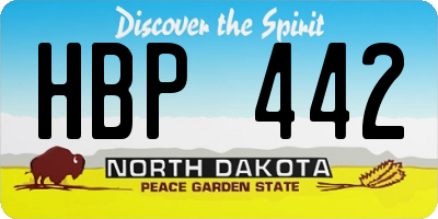 ND license plate HBP442