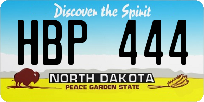 ND license plate HBP444