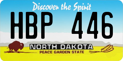 ND license plate HBP446