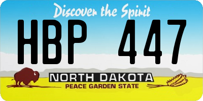 ND license plate HBP447