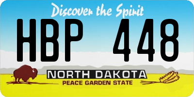 ND license plate HBP448