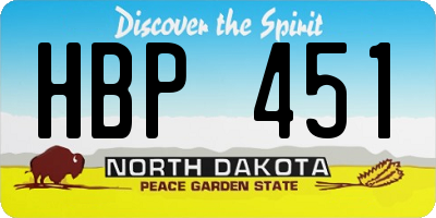 ND license plate HBP451
