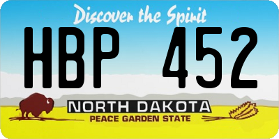 ND license plate HBP452