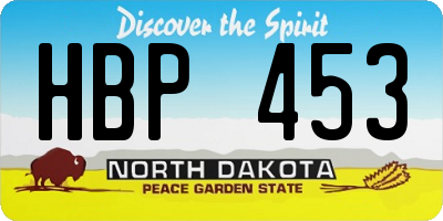 ND license plate HBP453