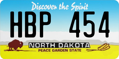 ND license plate HBP454