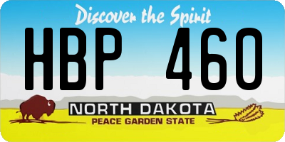 ND license plate HBP460