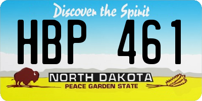 ND license plate HBP461