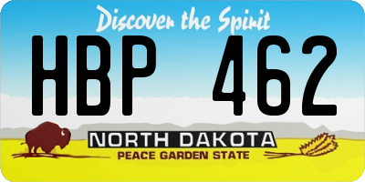 ND license plate HBP462