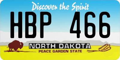 ND license plate HBP466