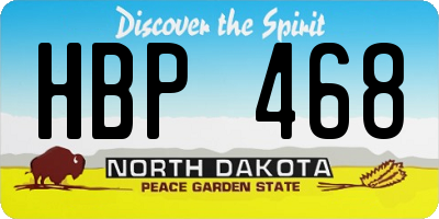 ND license plate HBP468