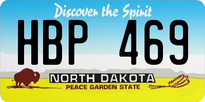 ND license plate HBP469