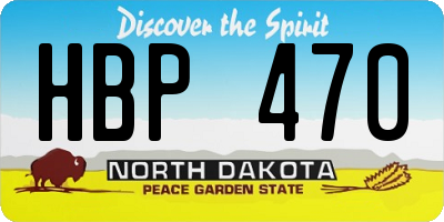 ND license plate HBP470