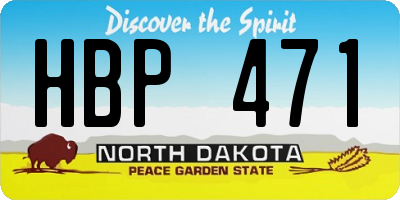 ND license plate HBP471