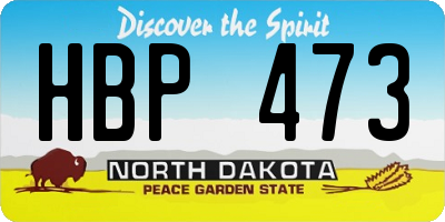 ND license plate HBP473