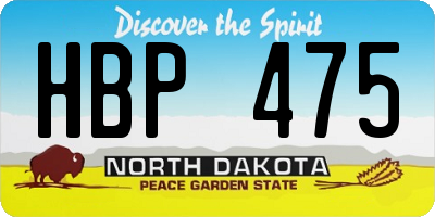 ND license plate HBP475