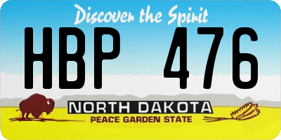 ND license plate HBP476