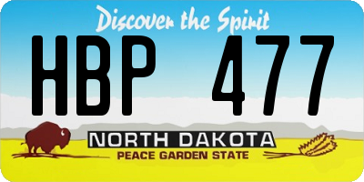 ND license plate HBP477