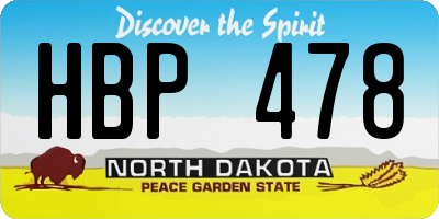 ND license plate HBP478