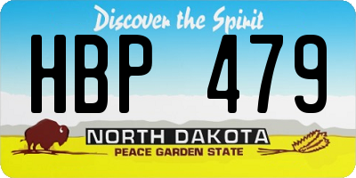 ND license plate HBP479