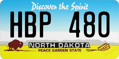 ND license plate HBP480