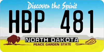 ND license plate HBP481