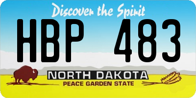 ND license plate HBP483