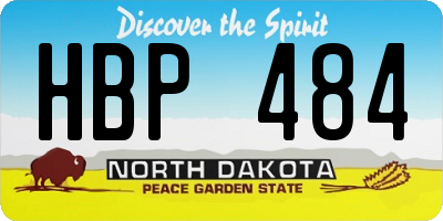 ND license plate HBP484