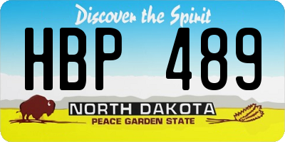 ND license plate HBP489