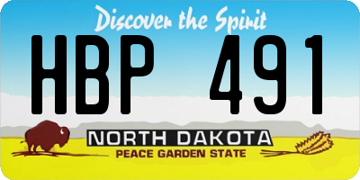 ND license plate HBP491