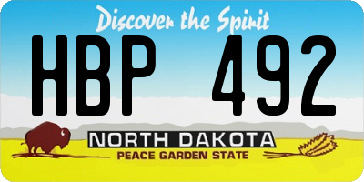 ND license plate HBP492