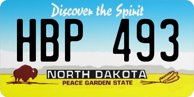 ND license plate HBP493