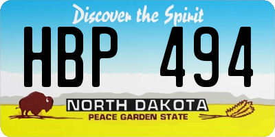 ND license plate HBP494