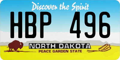 ND license plate HBP496